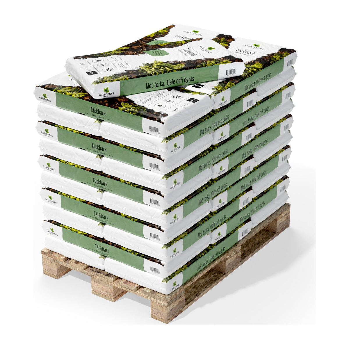 Hasselfors täckbark, 40 liter, 48st, Helpall