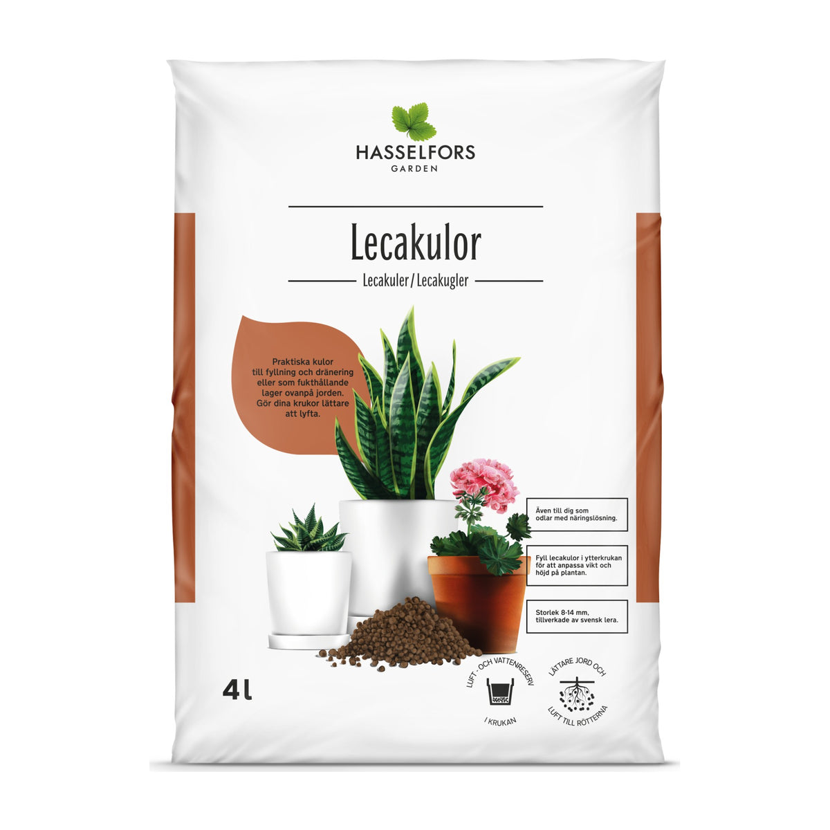 Hasselfors Lecakulor, 4 liter, 100st, Halvpall