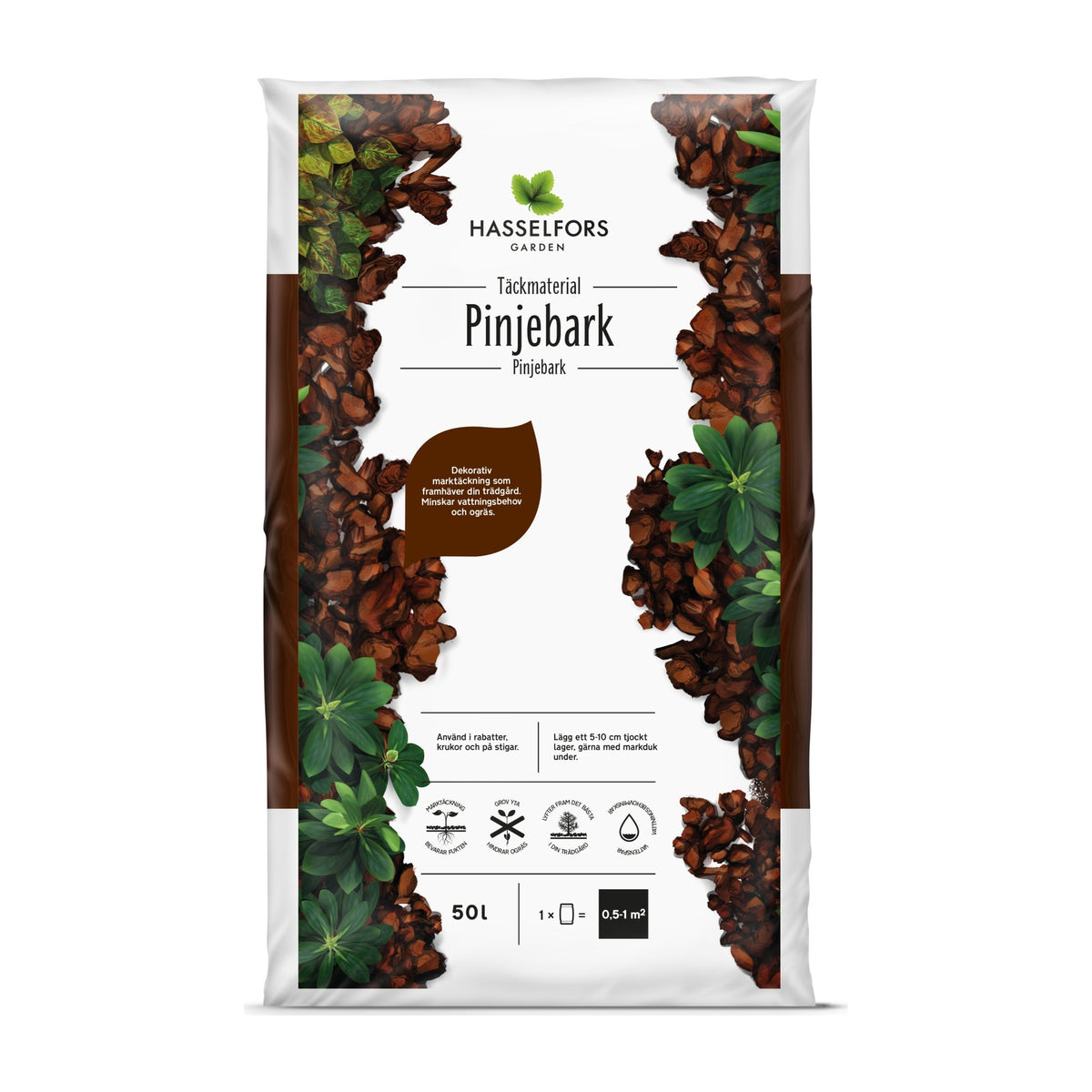Hasselfors pinjebark, 50 liter, 45st, Helpall