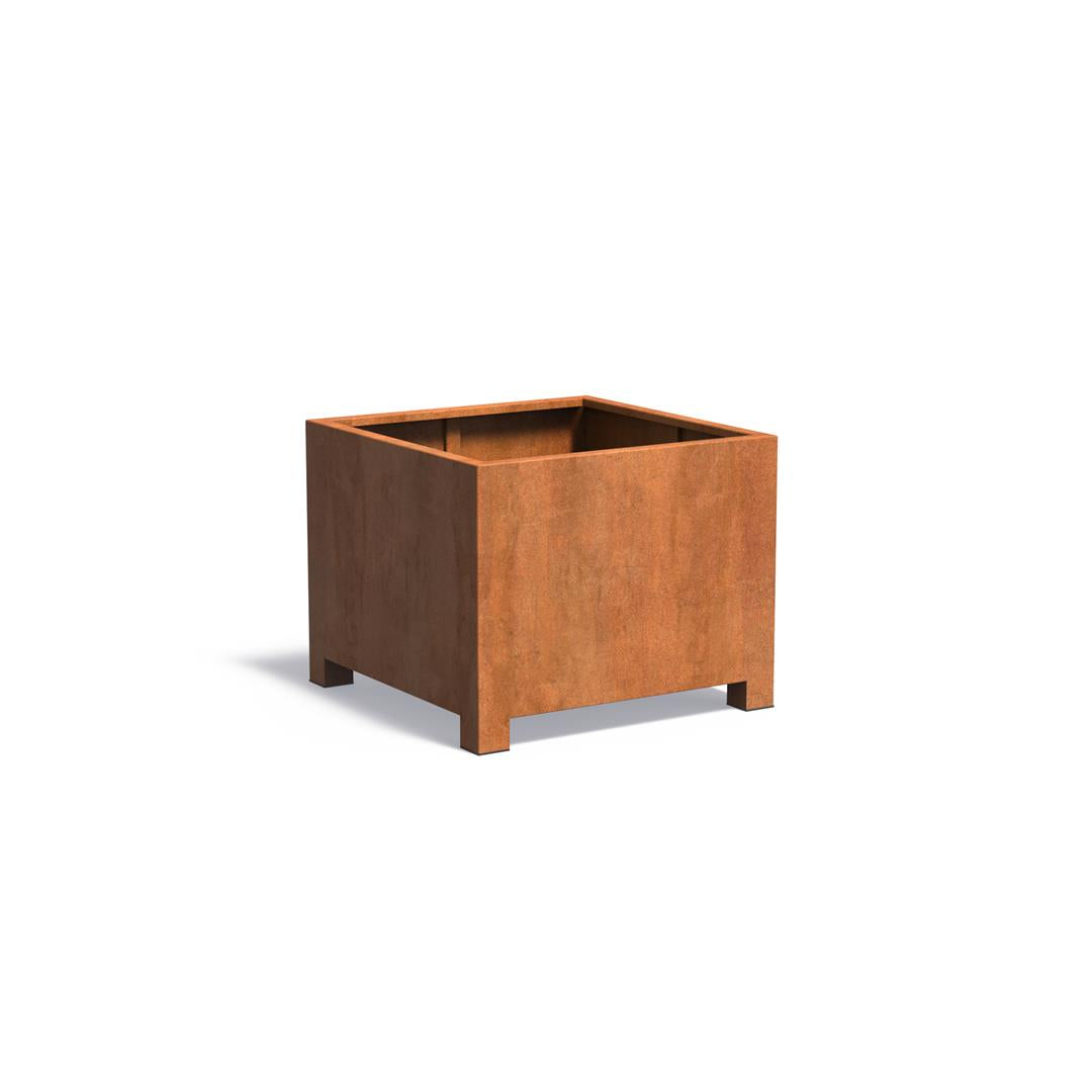 Planteringskärl med fötter i cortenstål 2 mm CAP5.1 1000x1000x800 mm