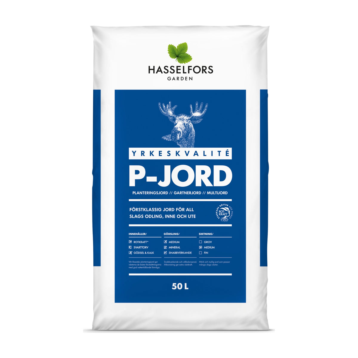 Hasselfors P-jord, 50 liter, 45st