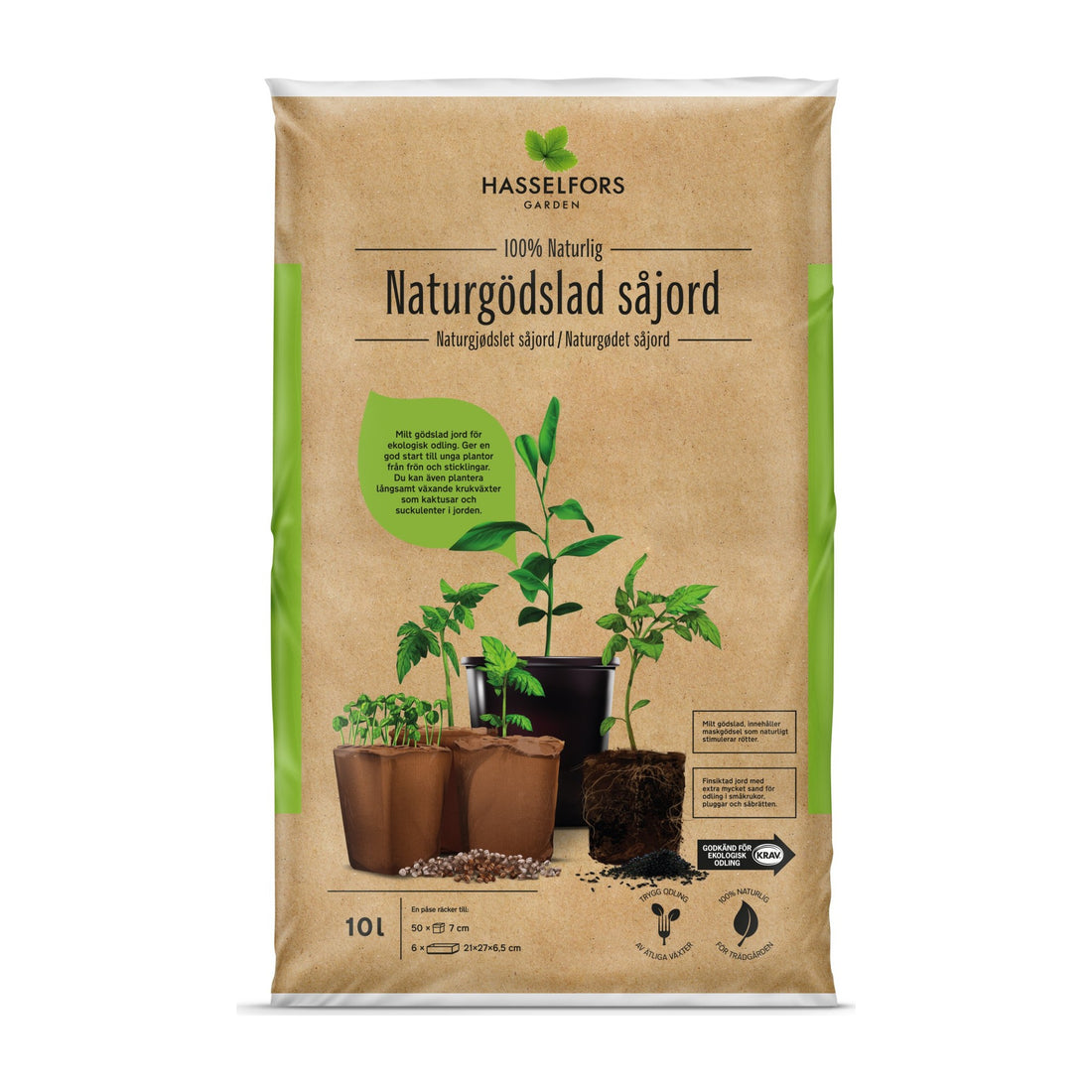 Hasselfors naturgödslad såjord 10 liter, 66st, Halvpall