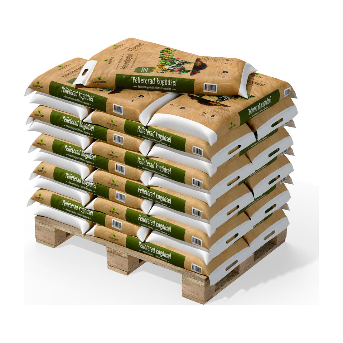 Hasselfors kogödsel pelleterad, 15 liter, 36st, Halvpall