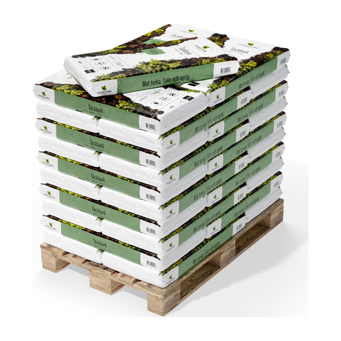 Hasselfors täckbark, 40 liter, 48st, Helpall