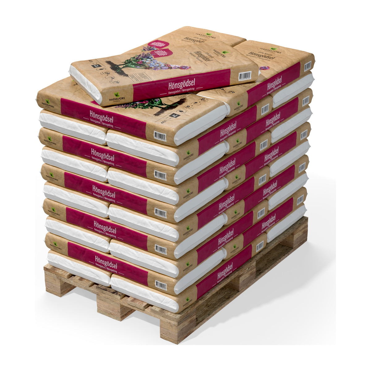 Hasselfors Hönsgödsel, 40 liter, 36st, Helpall
