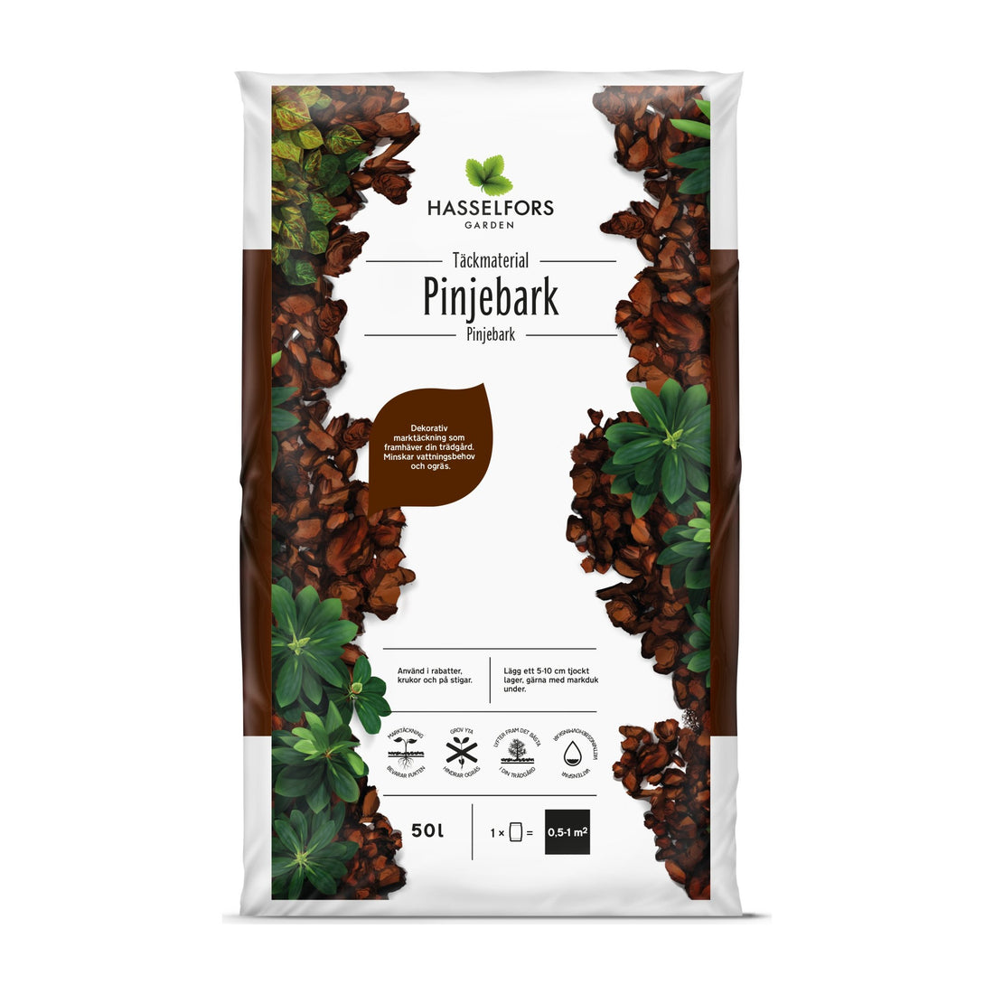 Hasselfors pinjebark, 50 liter, 45st, Helpall