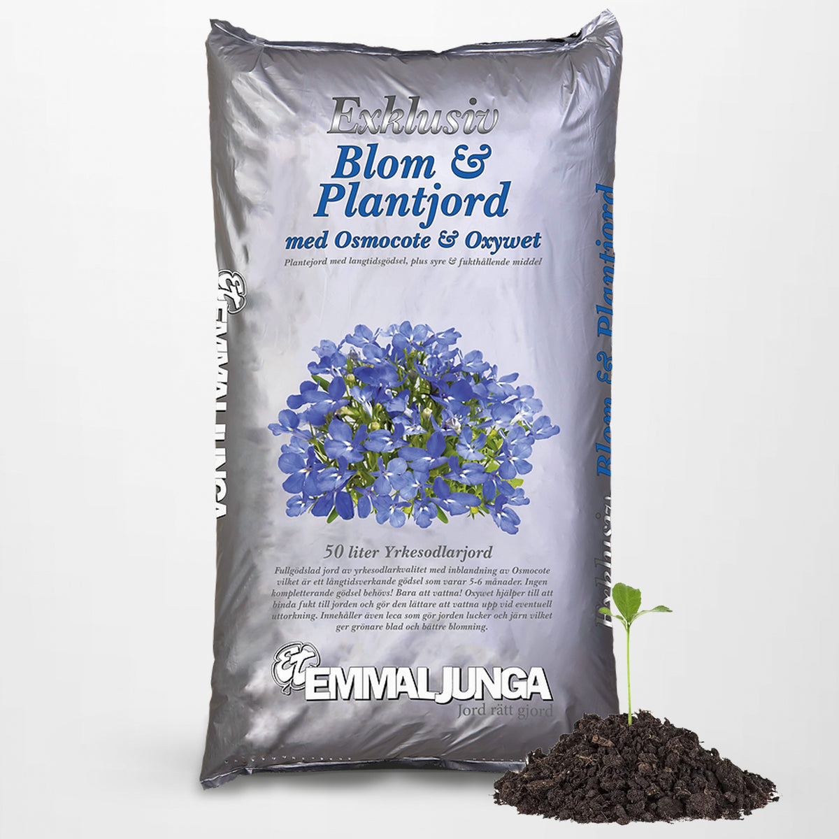 Emmaljunga Exklusiv Blom och Plantjord med Osmocote 50L - Helpall 39st
