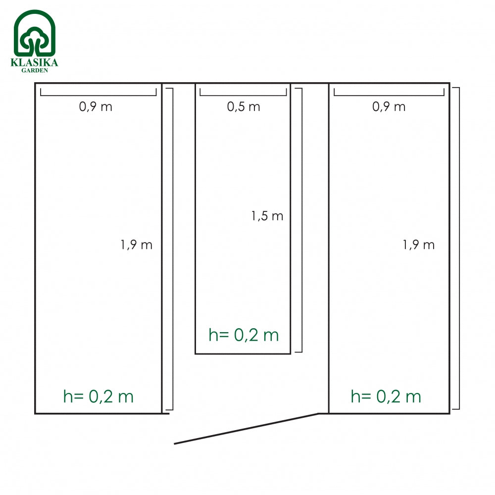 Odlingsbäddar för växthus 3 m brett | https://www.baumera.de/4465-large_default/hochbeet-set-klasika-garden-fuer-3-m-breite-gewaechshaeuser.jpg